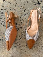 checked kitten heel