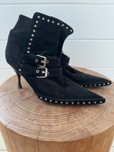 Celine black suede studs boots