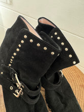 Celine black suede studs boots