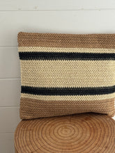Pouch charcoal/beige/cream