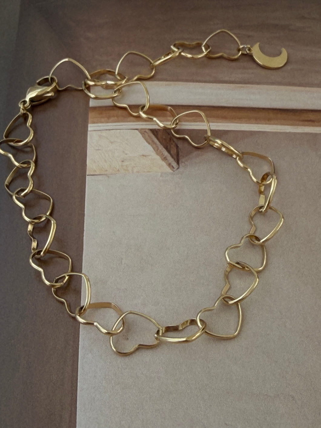 heart bracelet with moon detail