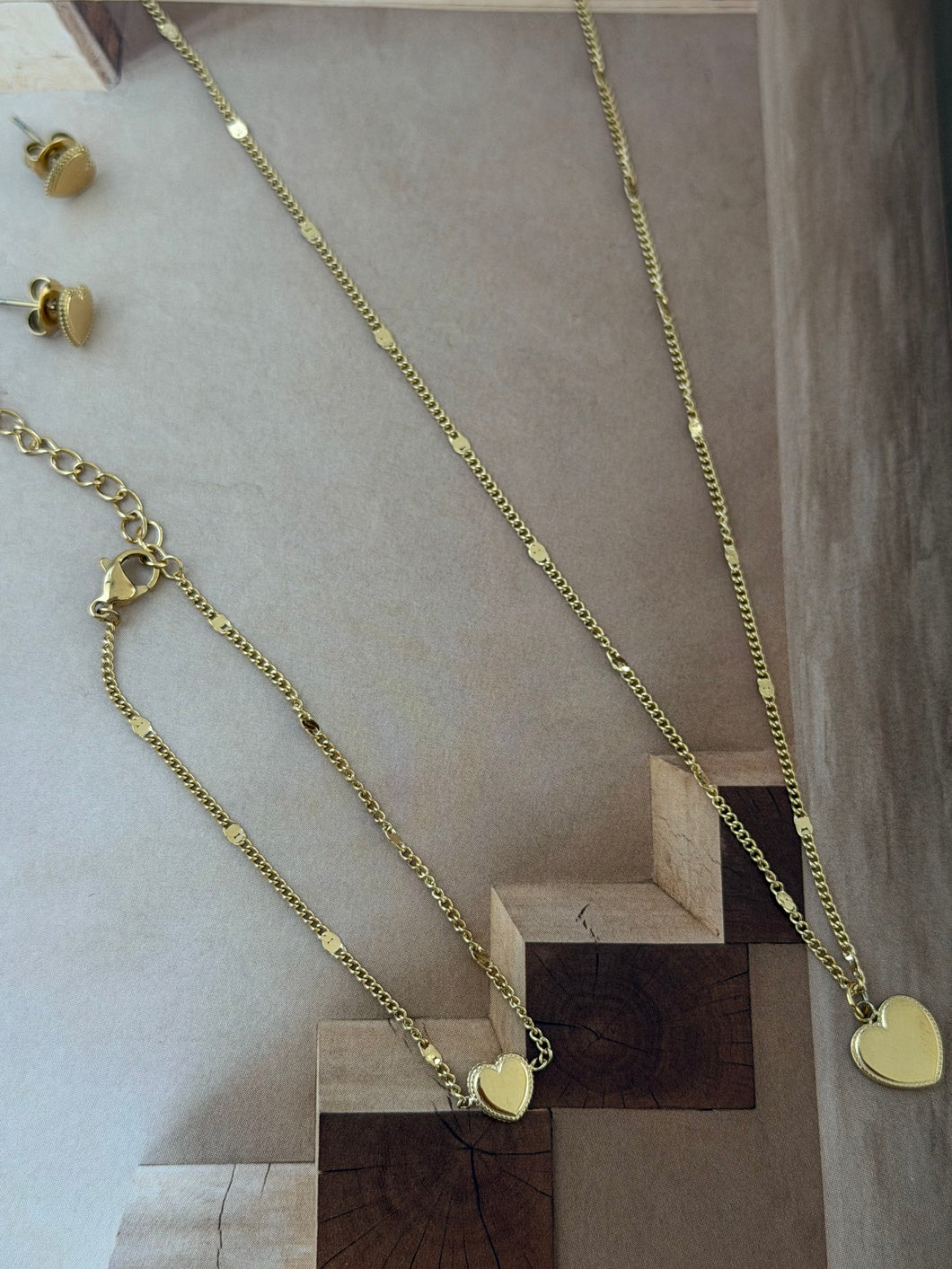 Heart fine chain necklace or bracelet