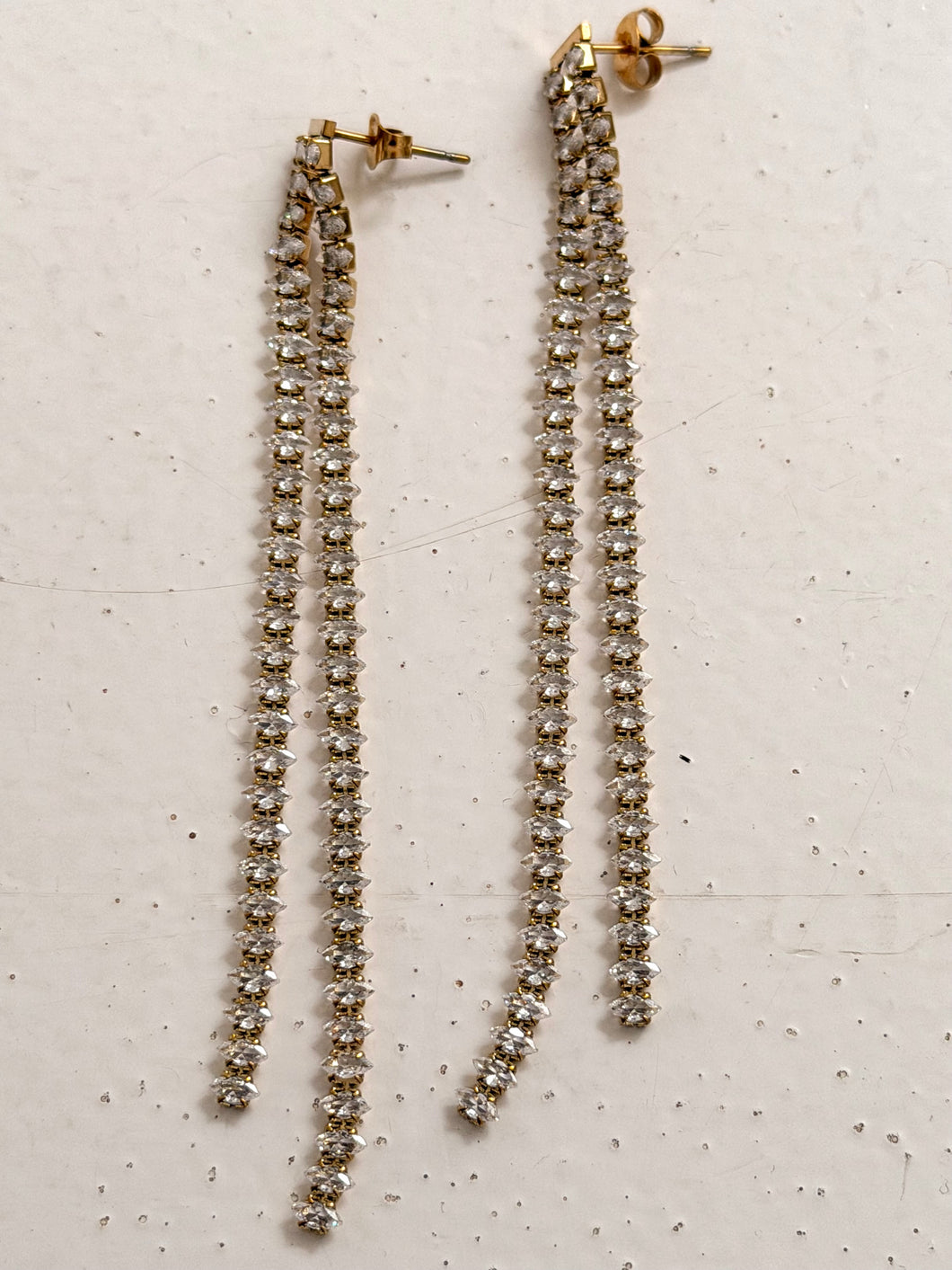Long diamonty earrings