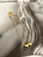 Double Heart fine chain bracelet