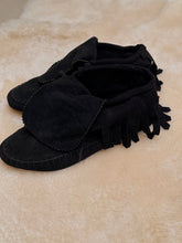 mamapapa - suede fringe back mocassin