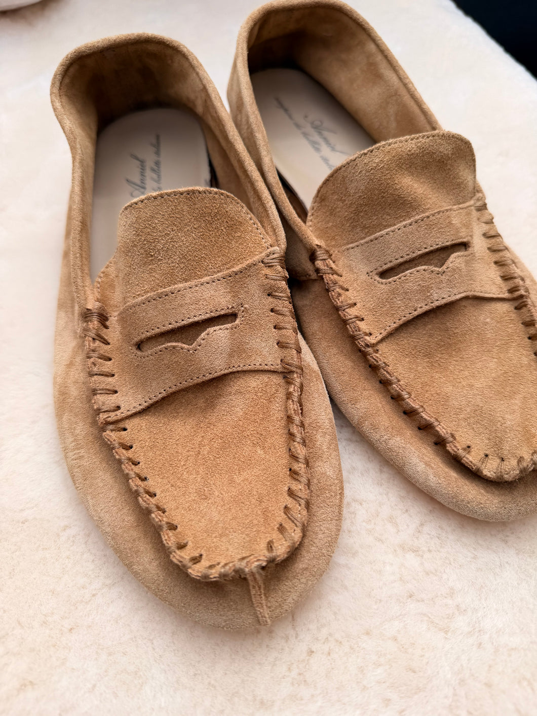 anniel - suede camello mocassin