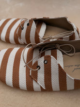 anniel - camel and Off white stripes soft shoes