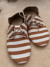 anniel - camel and Off white stripes soft shoes