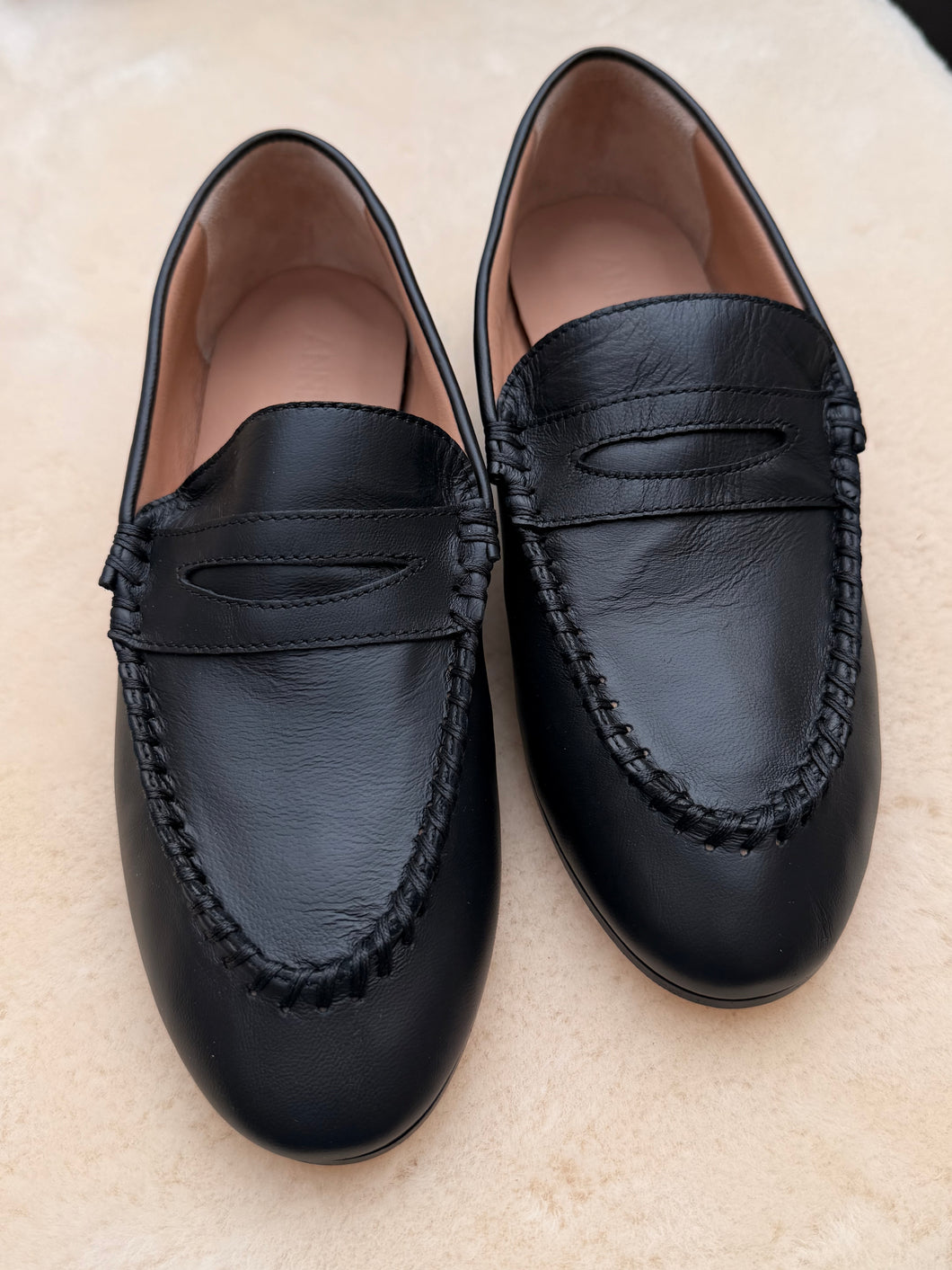 anniel - leather black loafers