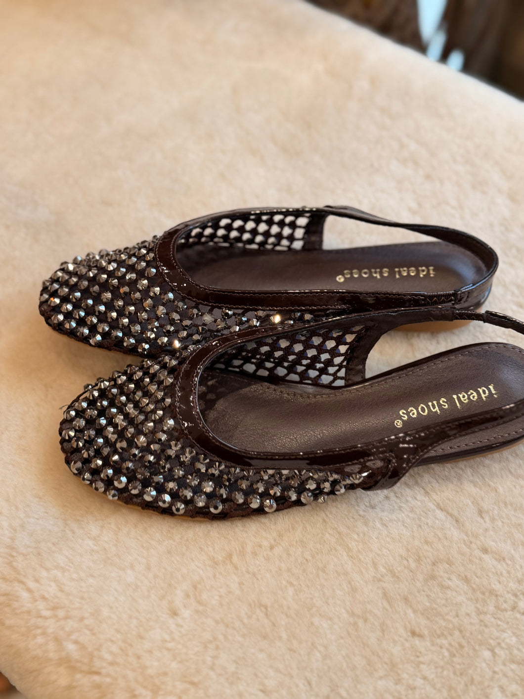 Sparkle chocolate open Ballet flat