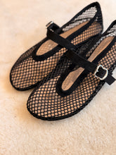 mesh black ballet flat
