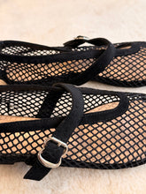 mesh black ballet flat