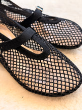 mesh black ballet flat