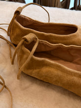 anniel - ballet flat camello suede with tie