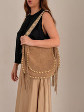 Fringe and studs  Leather bag