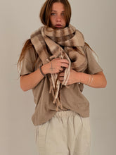 mamapapa - printed checker beige scarf