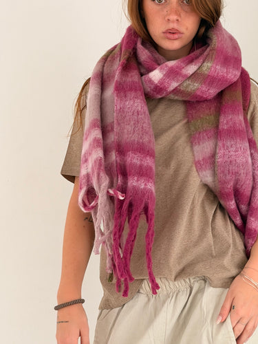 mamapapa - scarf checkers pink
