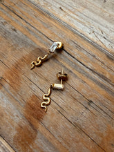 snake and Diamond dangle earrings
