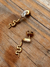 snake and Diamond dangle earrings