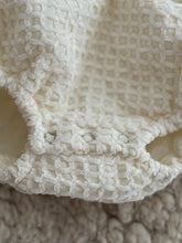 Cream waffle one piece with hat