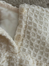 Cream waffle one piece with hat