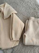 cream ribbed knit pants