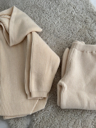 cream ribbed knit pants