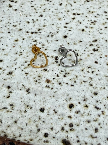 Open heart bubble stud earrings