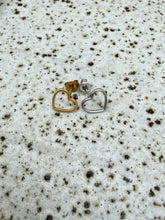 Open heart bubble stud earrings