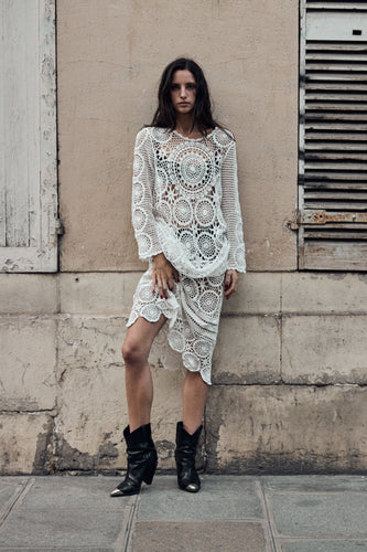 mamapapa - crochet long white dress