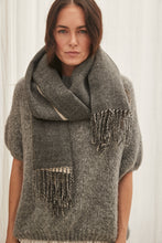 Large winter scarf with fringe