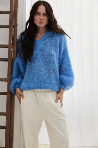 mamapapa Bruno blue Vneck sweater