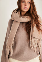 Large winter scarf with fringe