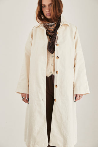 mamapapa Pluie cream cotton coat