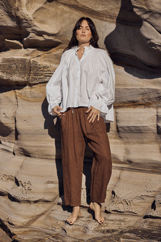 mamapapa -  créma white cotton blouse