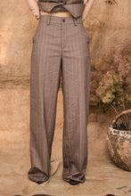 Pinstripe beige suit