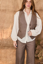 Pinstripe beige suit