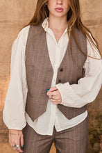Pinstripe beige suit