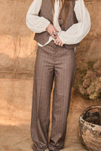 Pinstripe beige suit