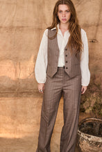 Pinstripe beige suit
