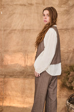 Pinstripe beige suit
