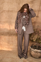 Pinstripe beige suit