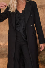 Coat black double breast