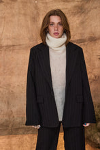 Pinstripe black suit