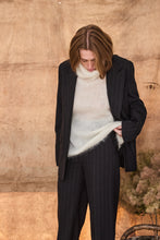 Pinstripe black suit