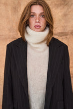 Pinstripe black suit