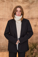 Pinstripe black suit