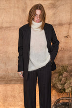 Pinstripe black suit