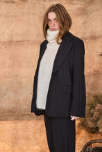 Pinstripe black suit