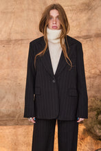 Pinstripe black suit